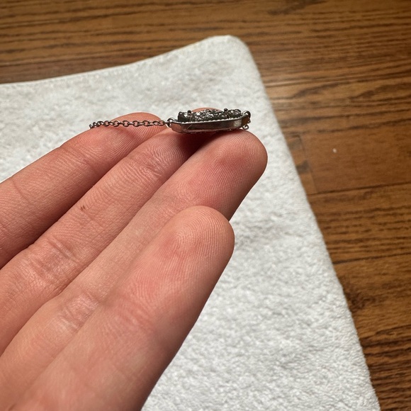 Kendra Scott Silver Necklace with textured silver stone - Picture 2 of 4